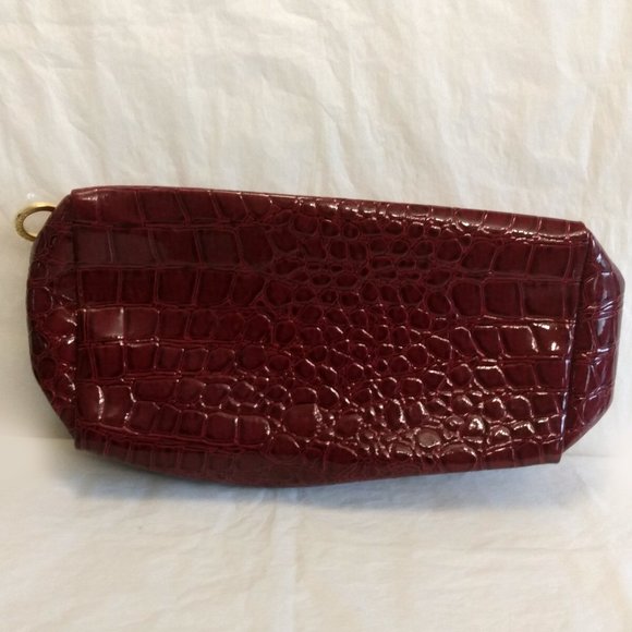 Estee Lauder Crocodile Pattern-Burgundy/Black Makeup Bag - Picture 3 of 8